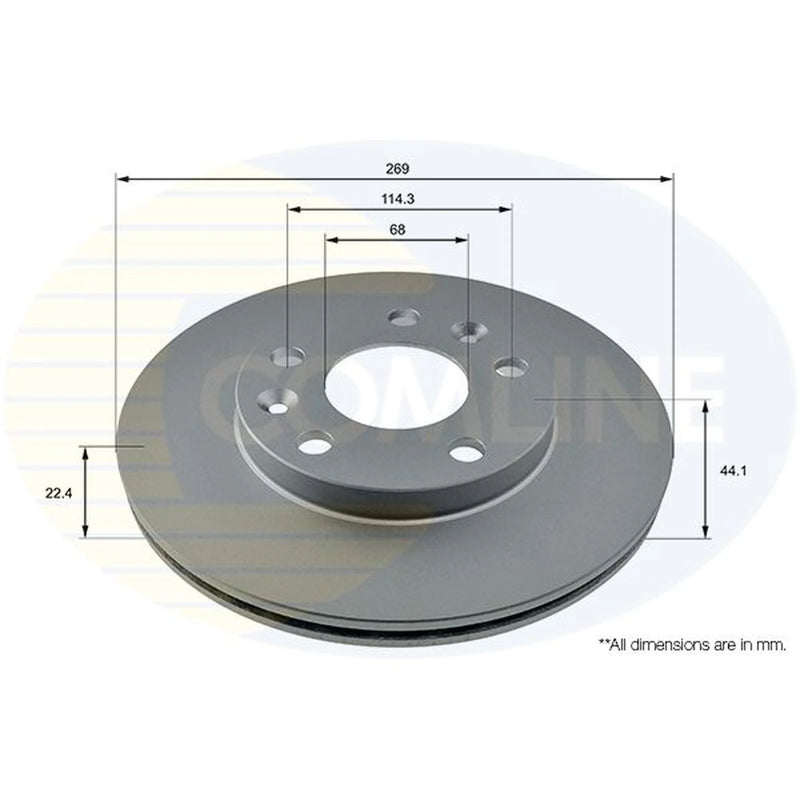 Comline 2 x Vented Front Brake Discs ADC2730V-x2