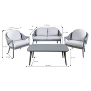Dellonda Echo 4 Piece Garden Set Dellonda  - Dynamic Drive