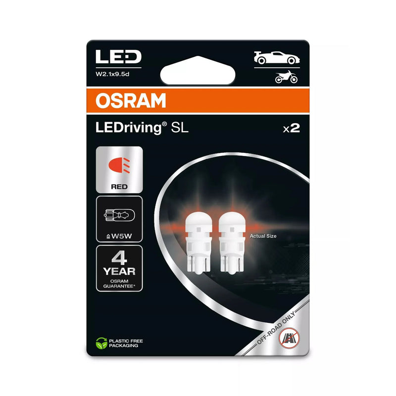 Osram LED W5W Replacement Bulb 1W 12V 2825DRP-2BL