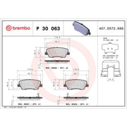 Brembo 4 x Rear Brake Pad Set fits Hyundai Equus / Centennial 2009-2016 3.8 4.6