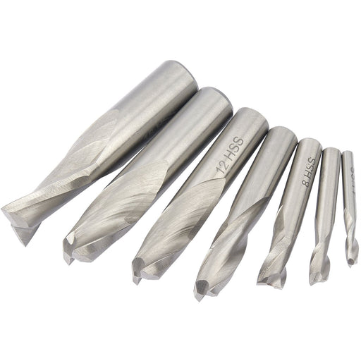 Draper HSS End Mill Set Dia. Two Flute, 4 - 16mm 04663 Draper - Dynamic Drive
