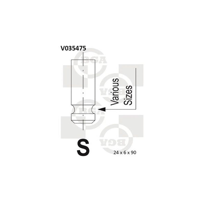 BGA Engine Exhaust Valve 24mm Head V035475