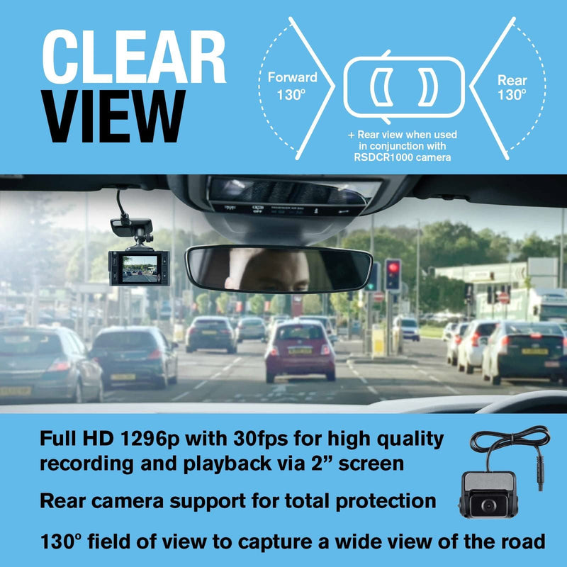 Ring Automotive - RSDC3000 Smart Dash Cam with GPS WiFi Full HD 1296p 30fps 2" S Ring Automotive - Dynamic Drive