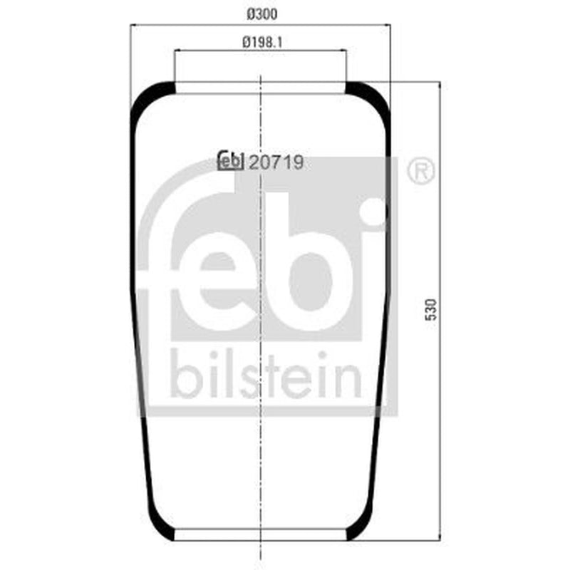 Febi Air Suspension Bellow 198mm 20719
