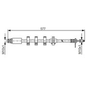 Bosch Brake Hydraulic Hose Line Front Right fits Peugeot 406 1995-2004