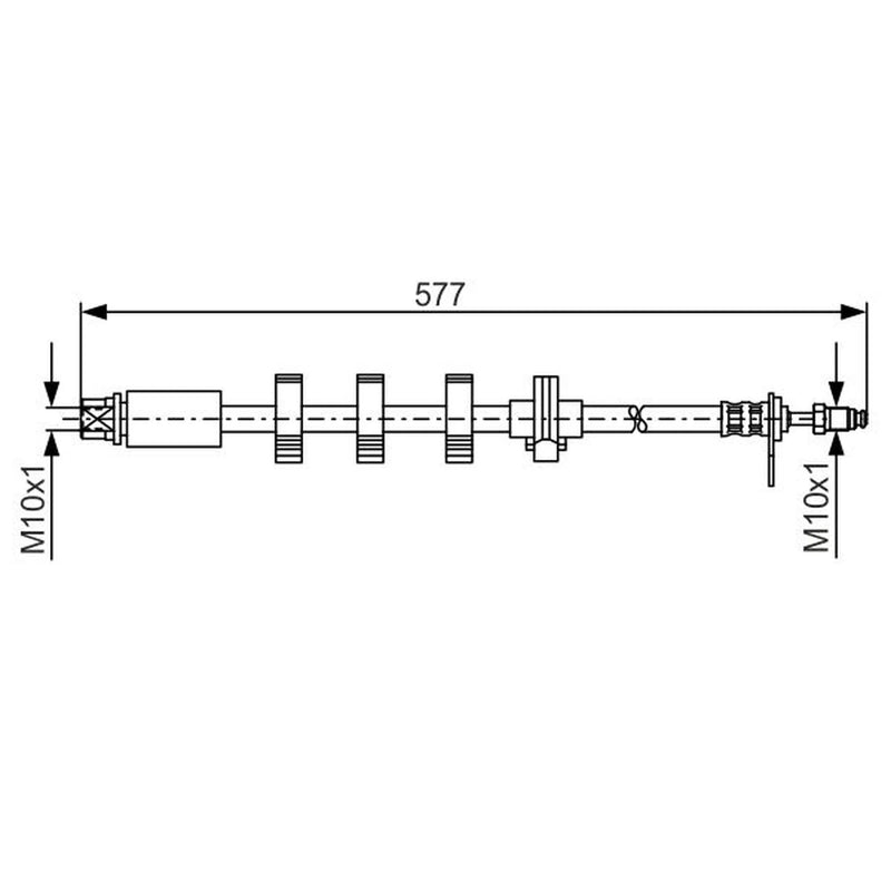 Bosch Brake Hydraulic Hose Line Front Right fits Peugeot 406 1995-2004