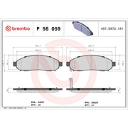 Brembo 4 x Front Brake Pad Set fits Nissan Navara NP300 2005-2007 2.5