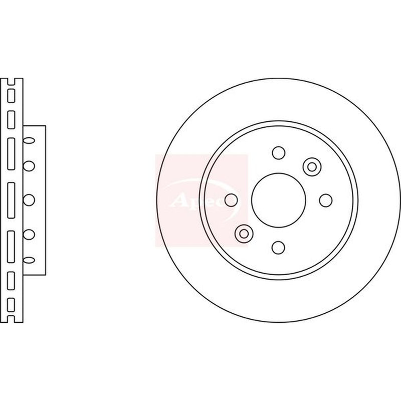 Apec 2 x Vented Brake Discs fits Kia Shuma II 2001-2004 1.6 1.8