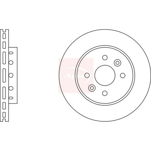 Apec 2 x Vented Brake Discs fits Kia Shuma II 2001-2004 1.6 1.8