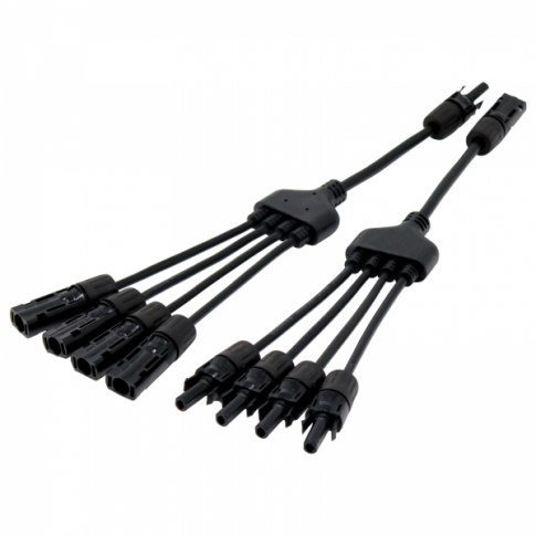 Photonic Universe Pair of 4-to-1 MC4 cable assemblies for solar panels and photovoltaic systems Dyna-mo Solar - Dynamic Drive
