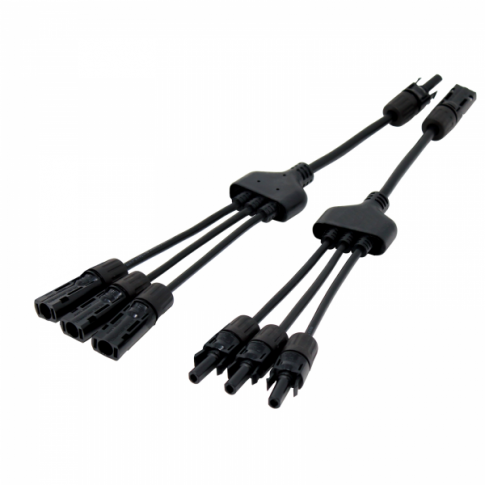 Photonic Universe Pair of 3-to-1 MC4 cable assemblies for solar panels and photovoltaic systems Dyna-mo Solar - Dynamic Drive