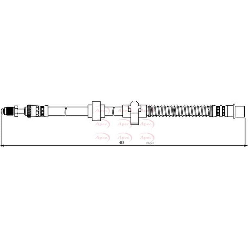 Apec Brake Hydraulic Hose Line Rear Left fits Citroën C5 III 2008-2016