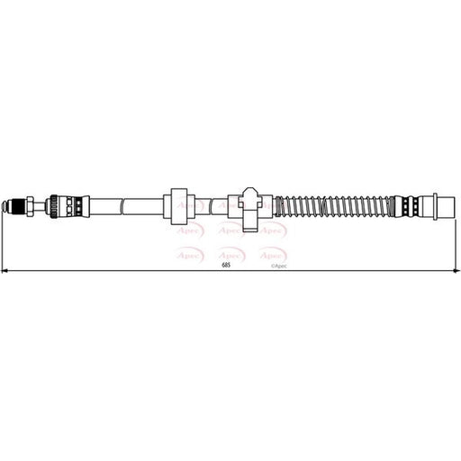 Apec Brake Hydraulic Hose Line Rear Left fits Citroën C5 III 2008-2016