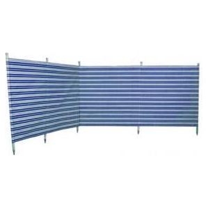 Blue Diamond Windbreak 5 Wooden Pole Canvas Navy Blue Stripe Caravan Camping 3.6M Blue Diamond - Dynamic Drive