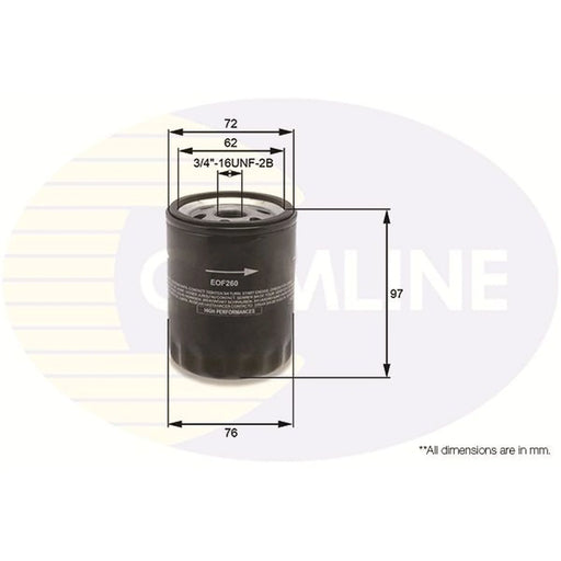 Comline Engine Oil Filter fits Mazda 2 2014 on 1.5