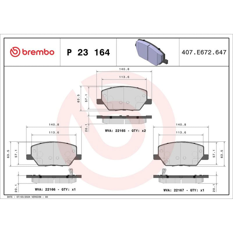 Brembo Front & Rear Pads fits Fiat 500X 2014-2018 1.3 1.4 1.6 2.0
