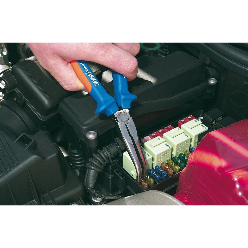 Draper Heavy Duty Soft Grip Bent Nose Pliers, 200mm 68889 Draper - Dynamic Drive