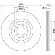 Mintex Front Brake Discs & Pads fits Jeep Cherokee 2013-2018 2.0 2.2 2.4 3.2