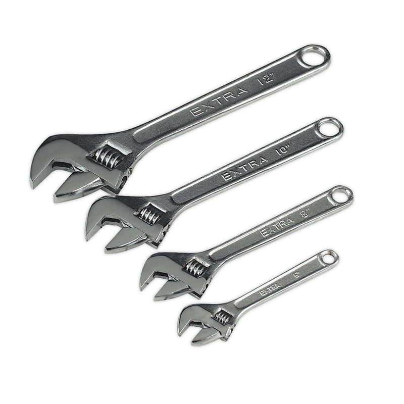 Sealey Adjustable Wrench Set 4pc 150 200 250 & 300mm S0449 Siegen by Sealey - Dynamic Drive