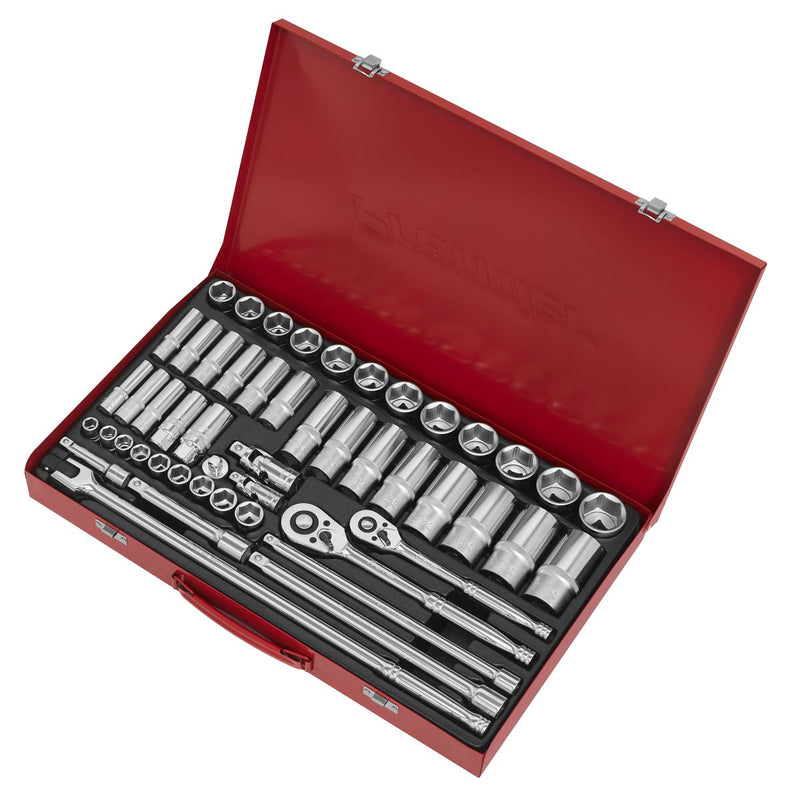 Sealey Socket Set 50pc 3/8" & 1/2"Sq Drive 6pt WallDrive Metric AK6942 Sealey - Dynamic Drive
