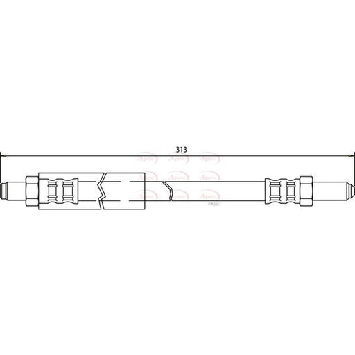 Apec Brake Hydraulic Hose Line Front fits Ford Fiesta 1976-1983 0.9 1.1 1.3 1.6