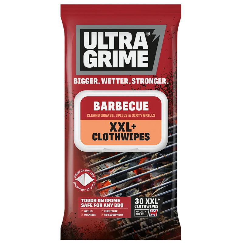 Ultra Grime BBQ 30 XXL Wipes - Tough Grease Cleaning Cloths