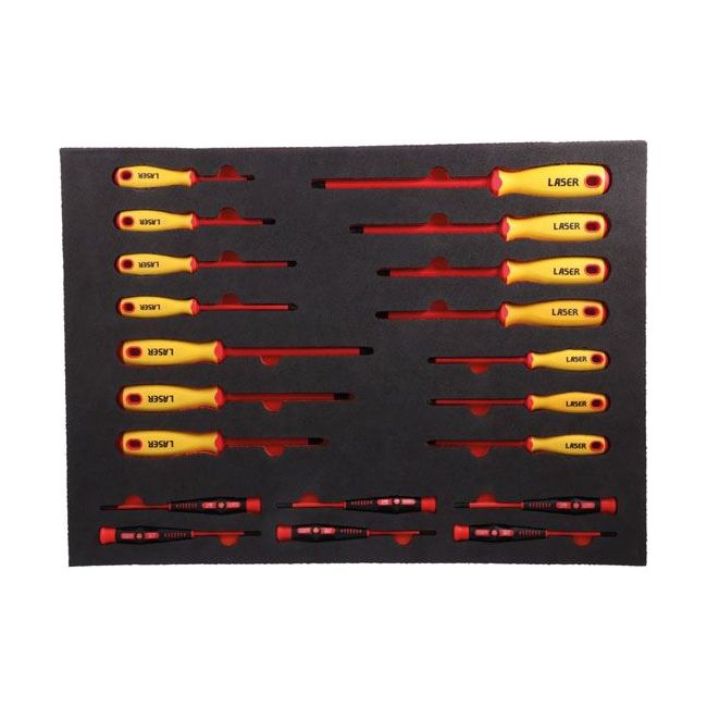 Laser Insulated Screwdrivers in Foam Inlay 8486 Laser - Dynamic Drive