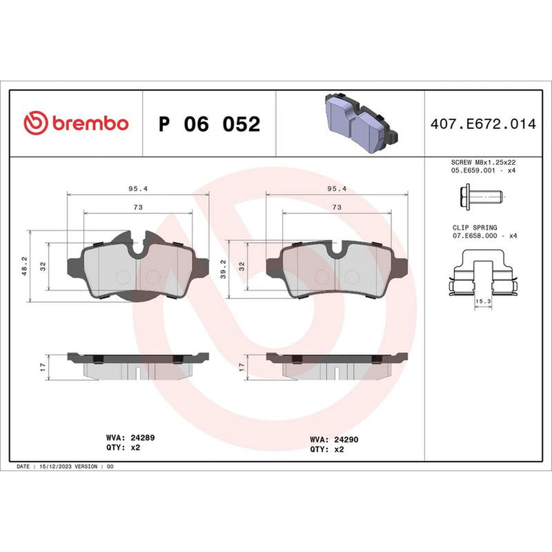 Brembo Front & Rear Pads fits Mini Mini 2011-2013