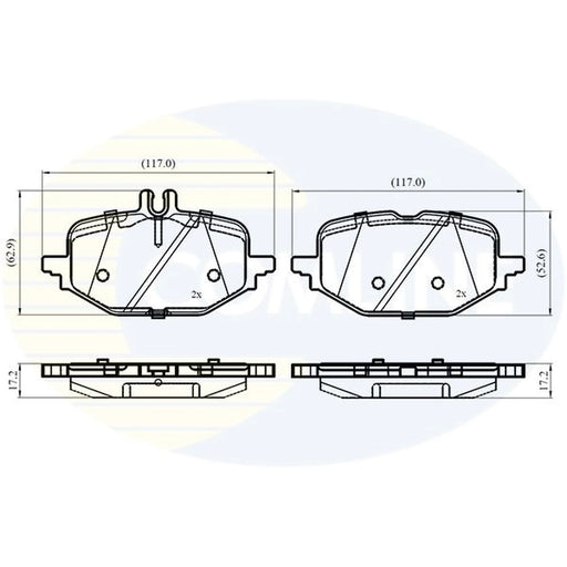 Comline 4 x Rear Brake Pad Set fits Mercedes-Benz C-Class 2021 on 206.041