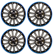 Streetwize 4 X SWUX74 LIGHTNING 14" BLACK GLOSS WITH BLUE COLOUR RING WHEEL