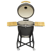 Dellonda Deluxe 22"(56cm) Ceramic Kamado Style BBQ with Wheeled Stand Dellonda - Dynamic Drive