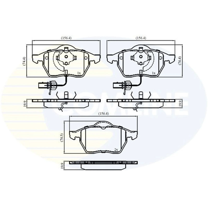 Comline Front & Rear Brake Discs & Pads fits Audi A6 C5 2000-2005 1.9