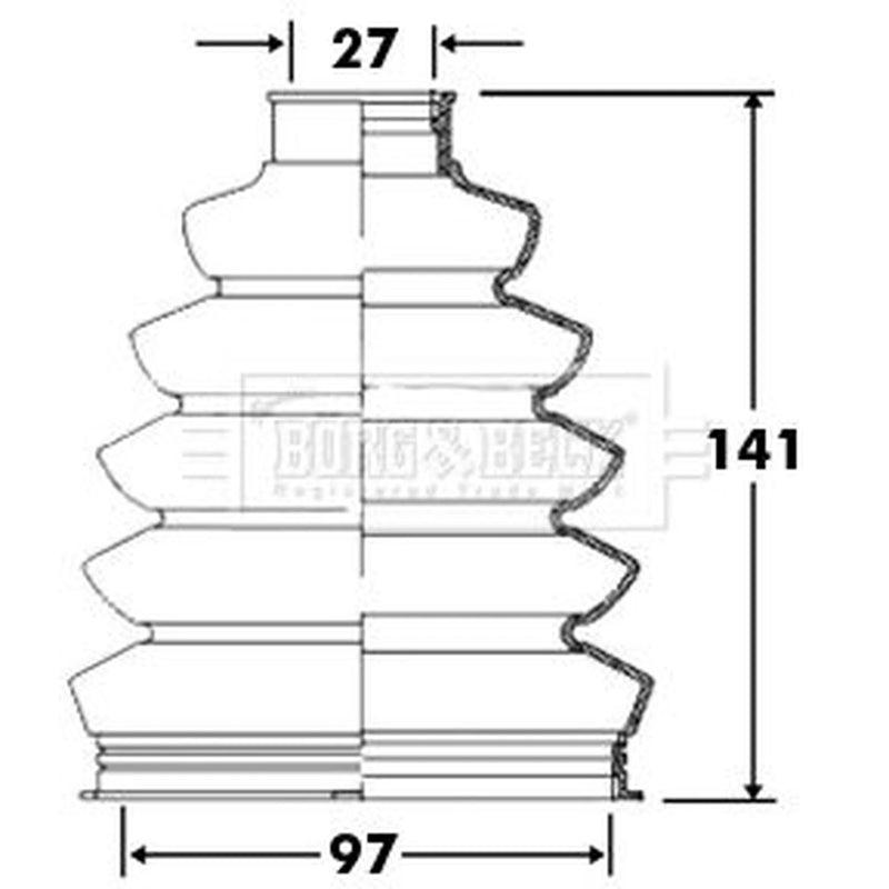 Borg & Beck Drive Shaft Bellow Kit Wheel Side Thermoplast BCB2372