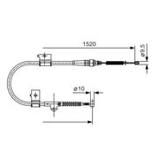 Bosch Handbrake Cable Right Rear fits Nissan Terrano II 1993-2007 2.4 2.7 3.0