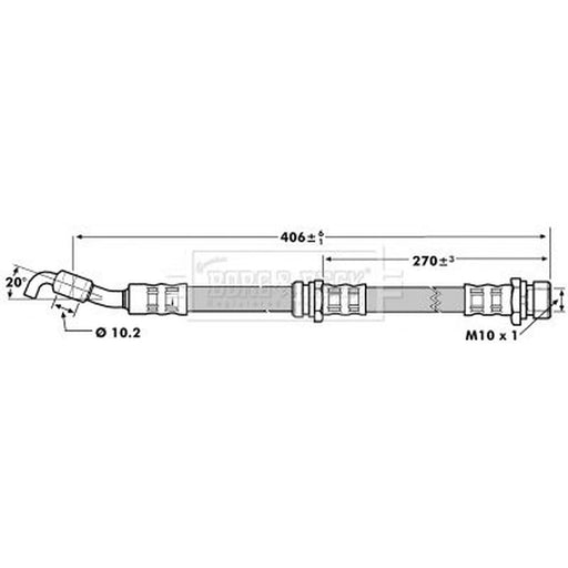 Borg & Beck Brake Hydraulic Hose Line Rear Right BBH7067