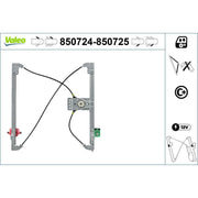 Valeo Electric Window Regulator Lifter Right Front 850725