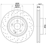 Mintex Front Brake Perforated Discs & Pads fits Mercedes-Benz S-Class 2005-2013