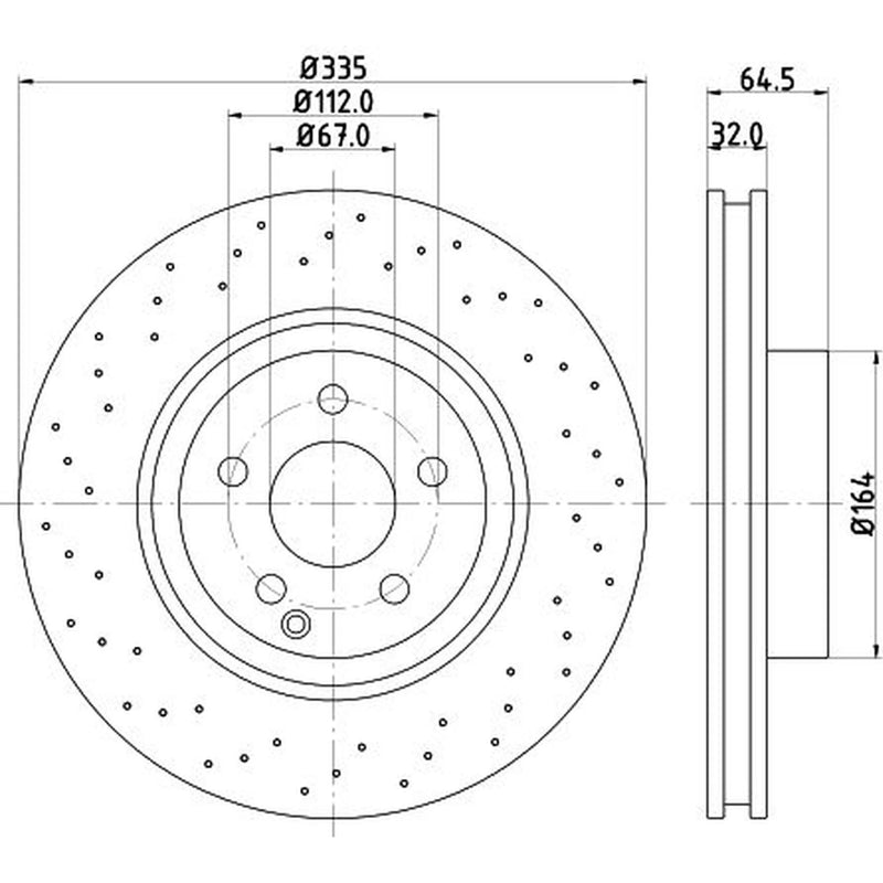 Mintex Front Brake Perforated Discs & Pads fits Mercedes-Benz S-Class 2005-2013