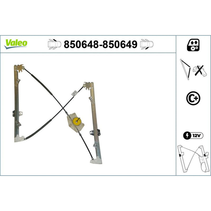 Valeo Electric Window Regulator Lifter Right Front 850649