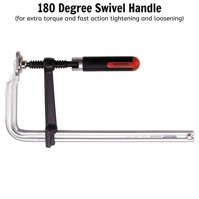 Teng Tools F-Type Clamp Swivel Handle 200 x 100mm Teng Tools - Dynamic Drive