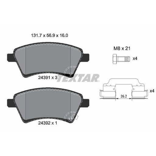 Textar Front Brake Pad Set 2439101