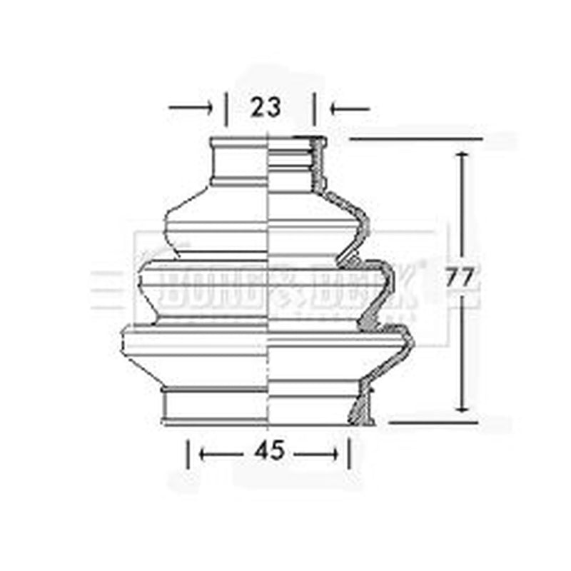 Borg & Beck Drive Shaft Bellow Kit transmission sided BCB2309