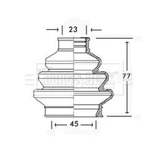 Borg & Beck Drive Shaft Bellow Kit transmission sided BCB2309