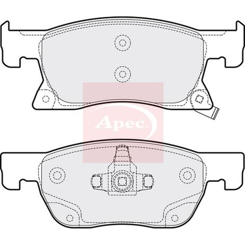 Apec Front Brake Pad Set fits Opel Astra K 2015-2021 1.0 1.2 1.4 1.5 1.6
