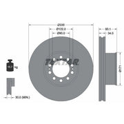 Textar 2 x Internally Vented Brake Discs 93138000