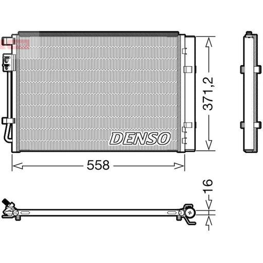 Denso Air Conditioning Condenser fits Hyundai I20 Active 2015-2018 1.4