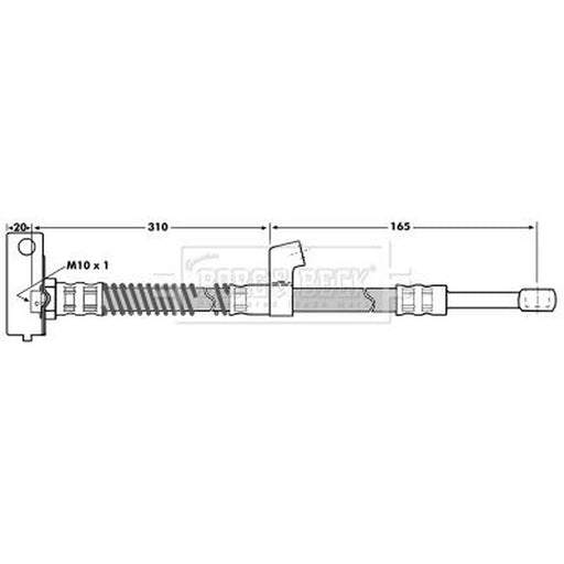 Borg & Beck Brake Hydraulic Hose Line Front Left BBH7034