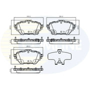 Comline Front & Rear Pads fits Toyota Corolla 2019 on 1.6