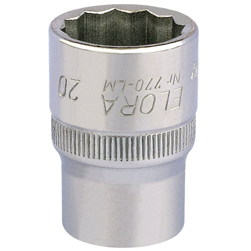 Draper Elora Bi-Hexagon Socket, 1/2" Sq. Dr., 20mm 24658 Draper - Dynamic Drive