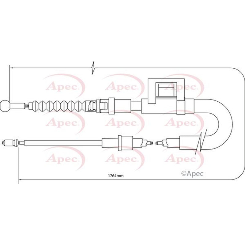 Apec Handbrake Cable Left Rear fits Skoda Octavia III 2012-2020 1.0 1.2 1.6
